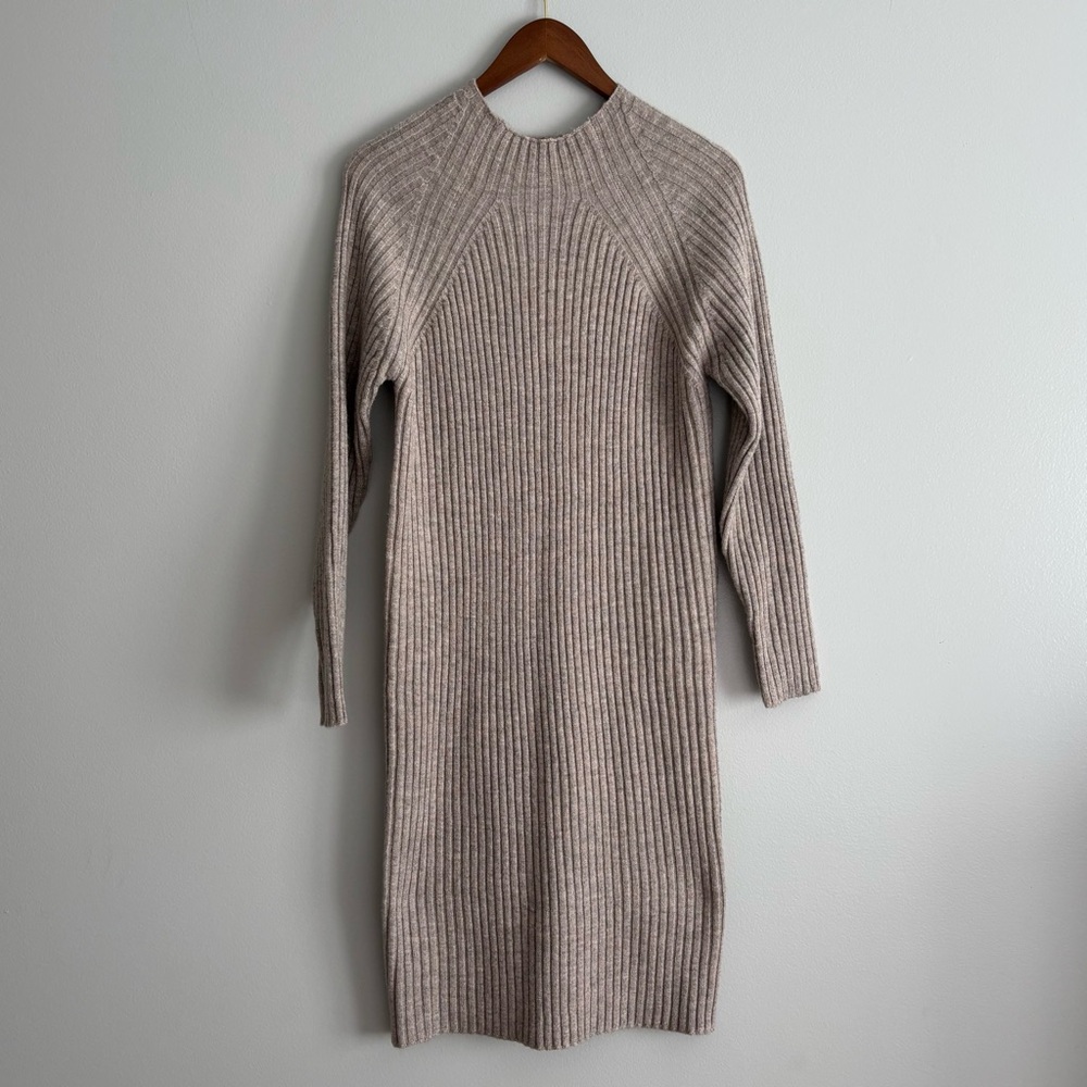 Stitch drop tan long sleeve sweater dress s xs NWT